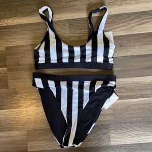 New with tags. Never worn. Black and white bikini